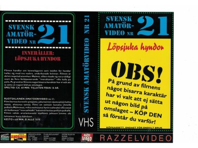 Sv. Amatörvideo  Nr  21  Instick  VHS